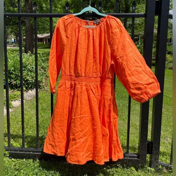 J Crew Palermo Linen Smocked Waist Mini Dress NWT - Picture 6 of 11
